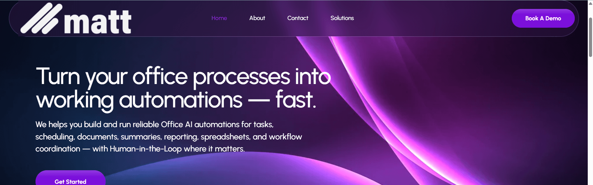 AI office automation website designed by Slatech Solutions